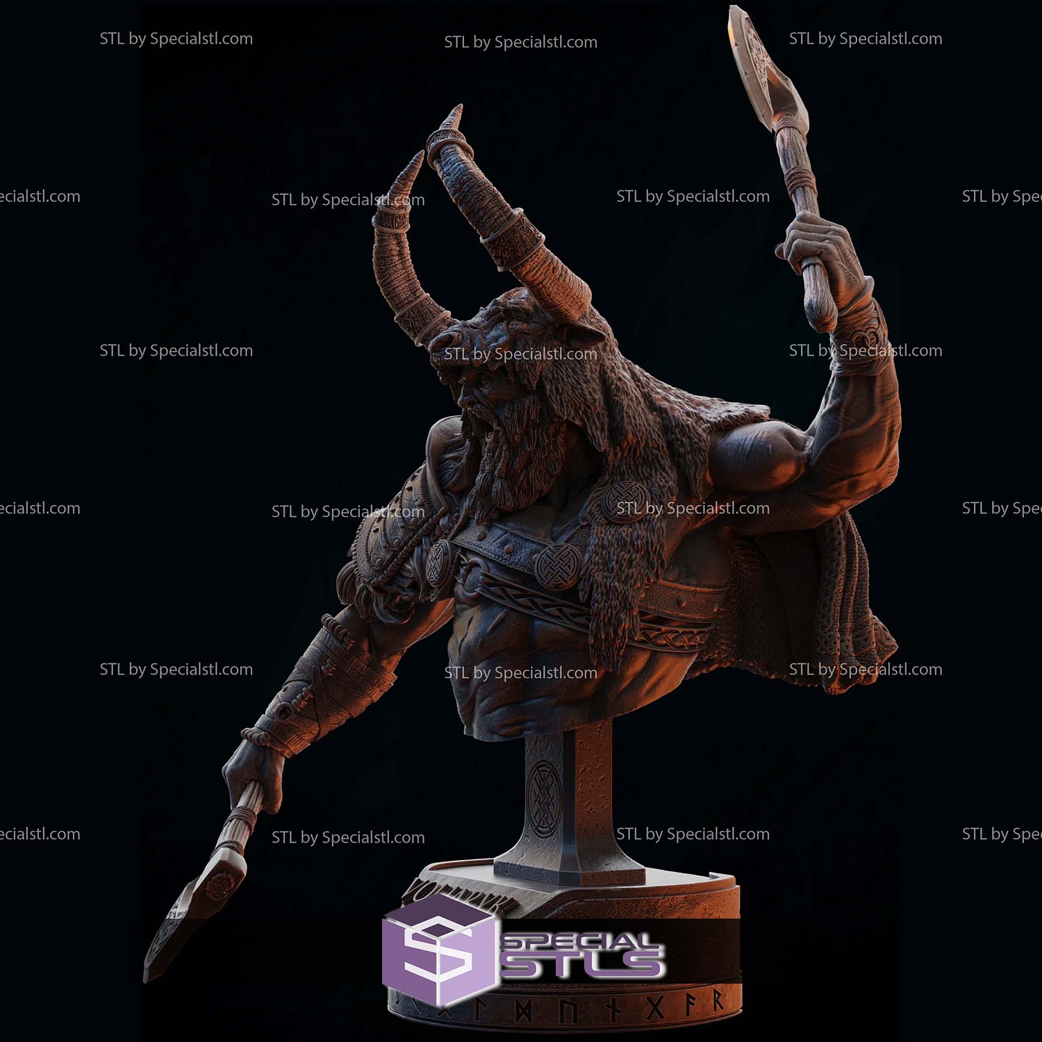 Voljaryk Vikings Warrior Bust 3D Printer Files STL Model — view 2