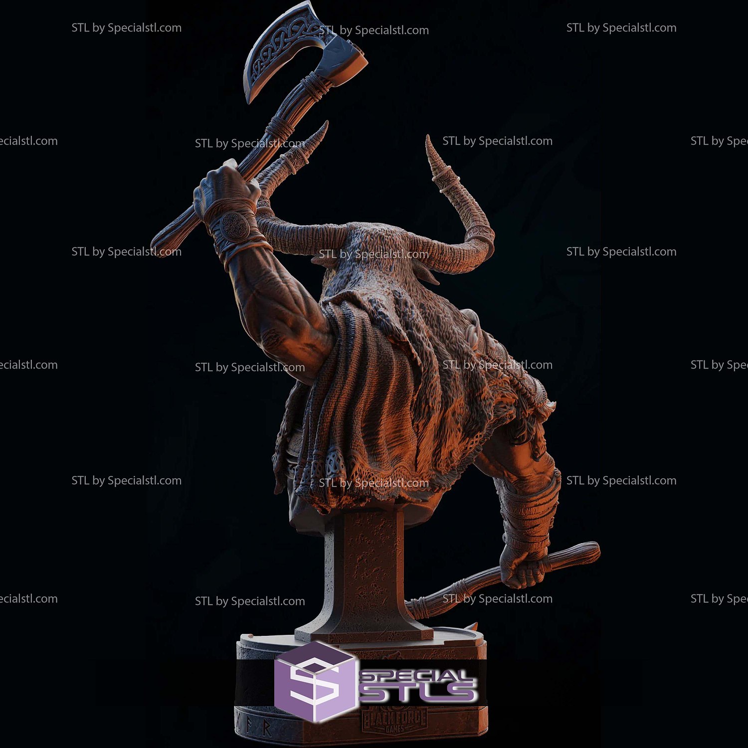 Voljaryk Vikings Warrior Bust 3D Printer Files STL Model — view 3
