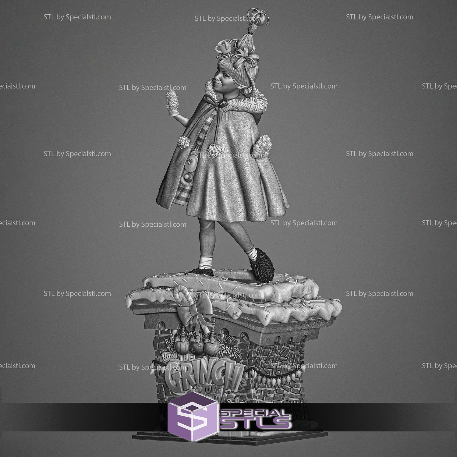 Cindy How the Grinch Stole Christmas Sculptures 3D STL Model — view 2
