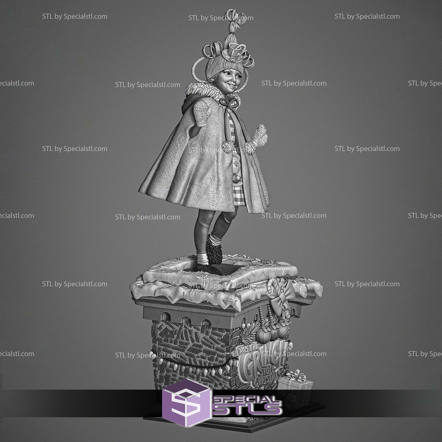Cindy How the Grinch Stole Christmas Sculptures 3D STL Model — view 3