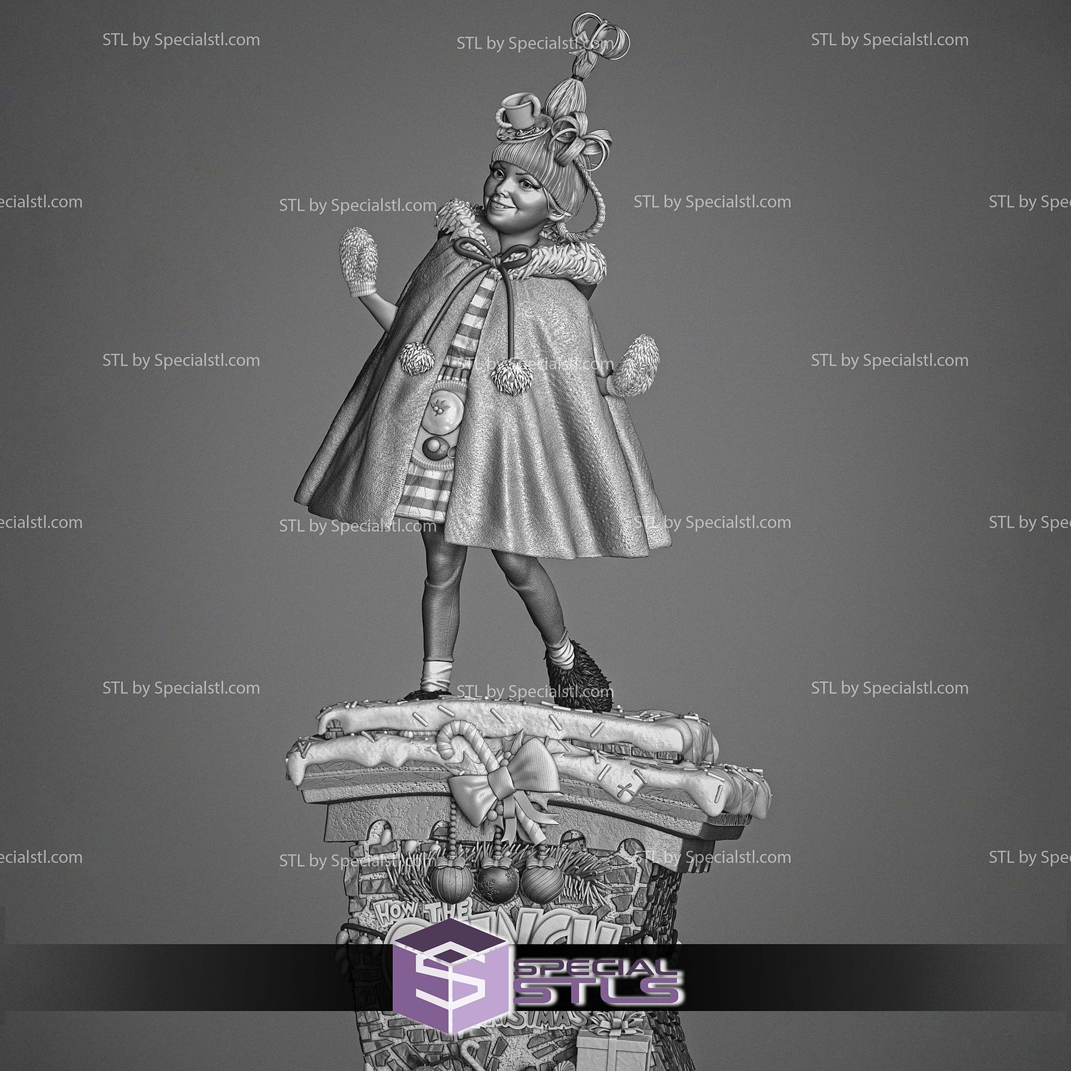Cindy How the Grinch Stole Christmas Sculptures 3D STL Model — view 5