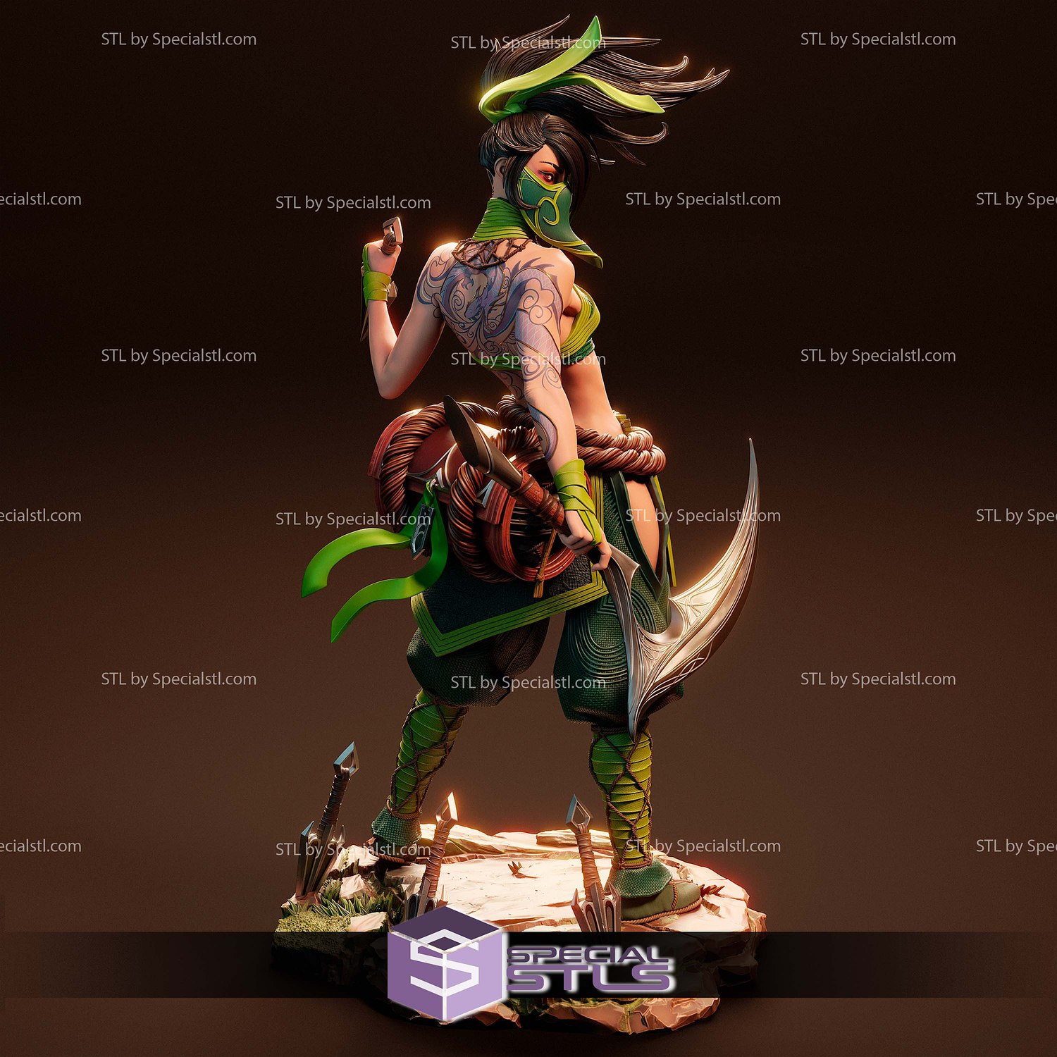 Akali League of Legends Weapon 3D Printer Files STL Model — view 2