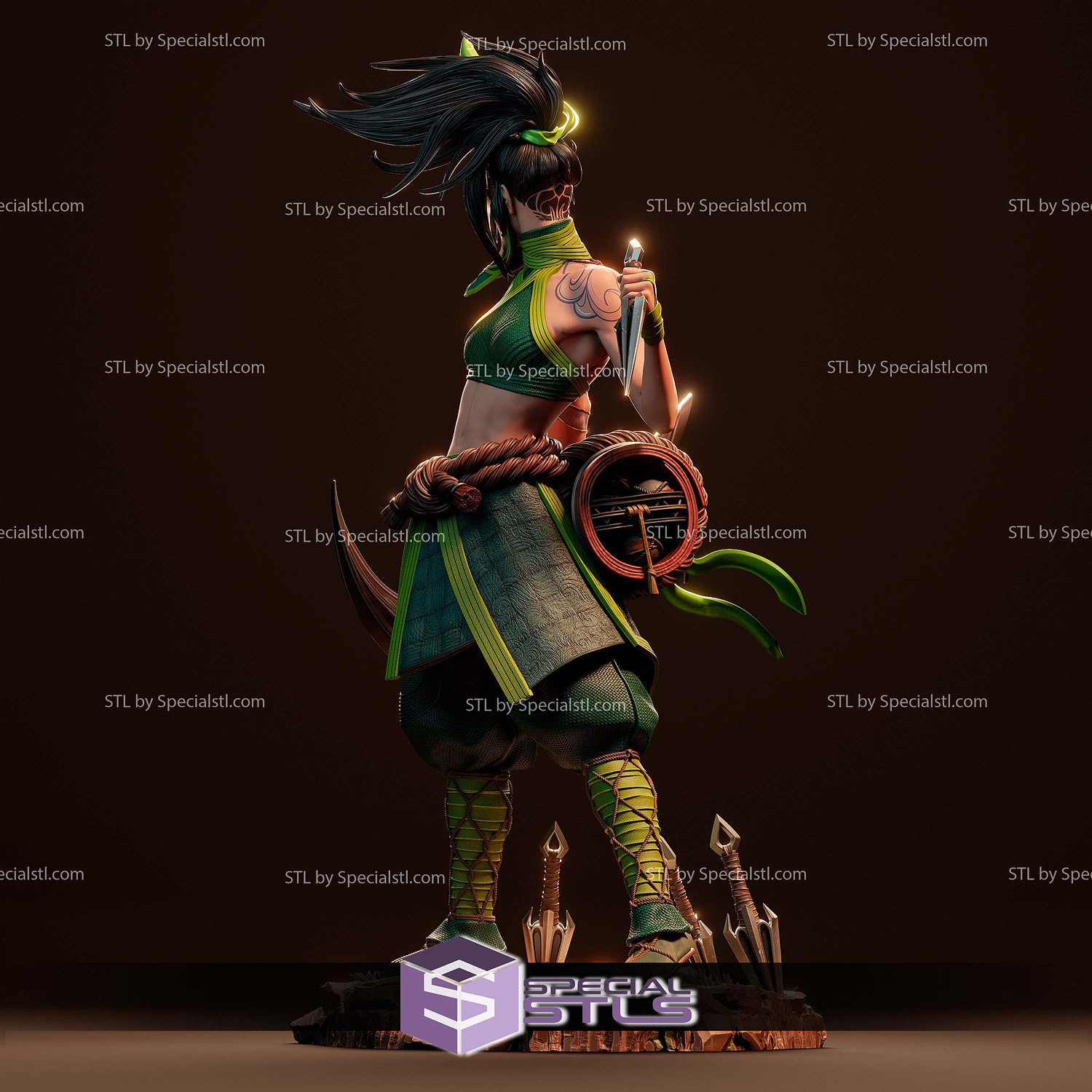 Akali League of Legends Weapon 3D Printer Files STL Model — view 3