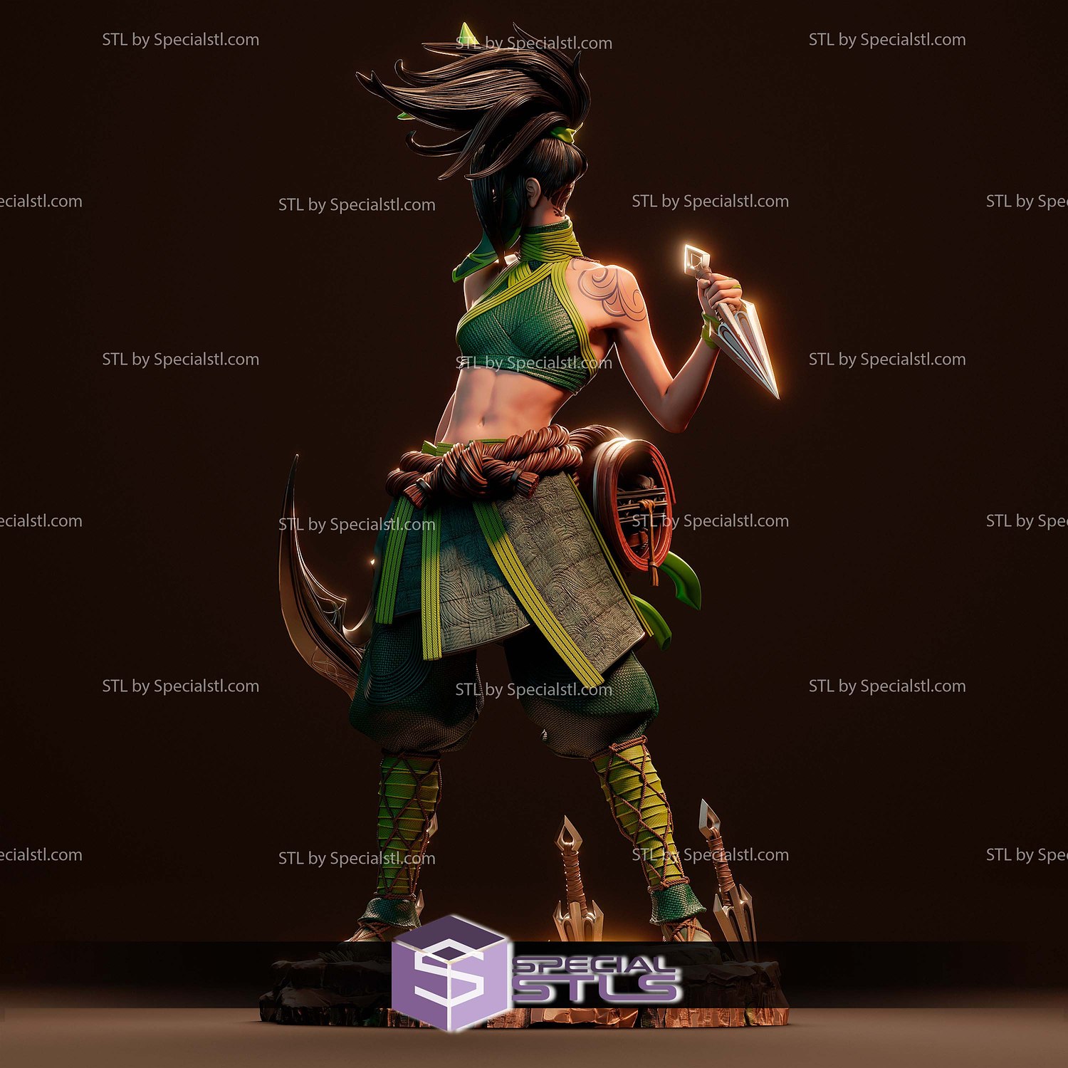 Akali League of Legends Weapon 3D Printer Files STL Model — view 5