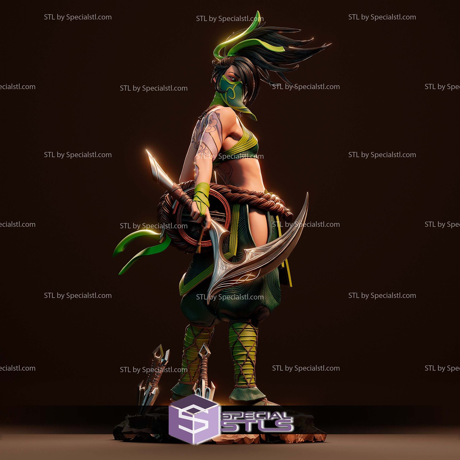 Akali League of Legends Weapon 3D Printer Files STL Model — view 6