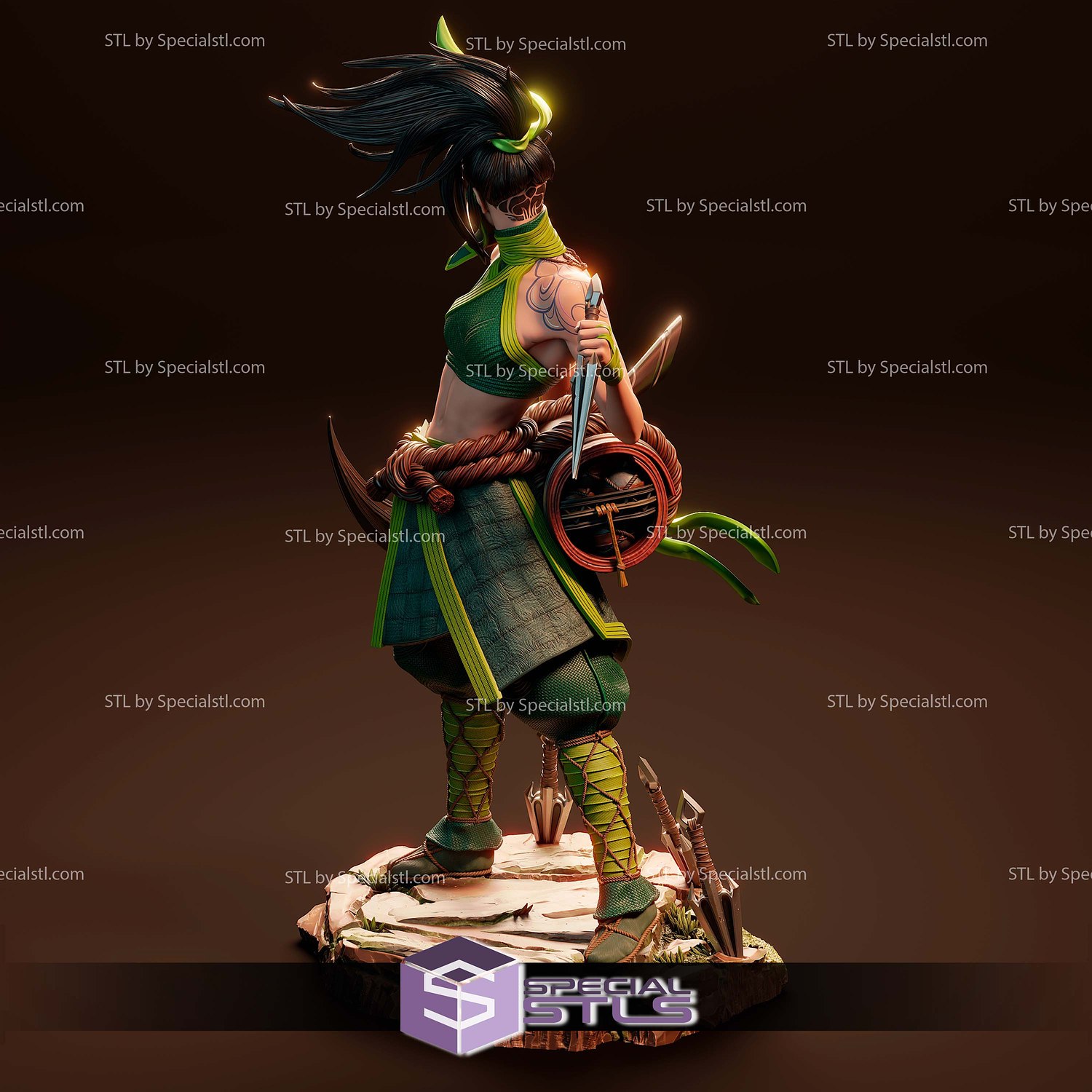 Akali League of Legends Weapon 3D Printer Files STL Model — view 7