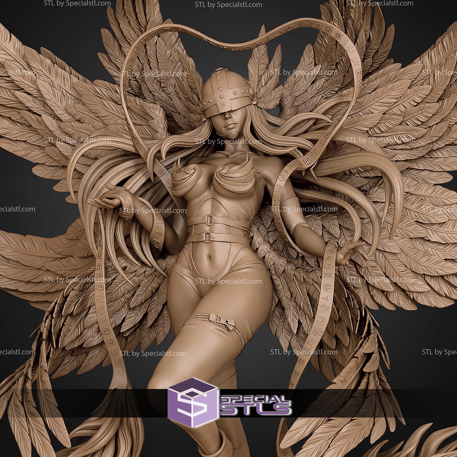 Angewomon Digimon 250mm STL Files 3D Model — view 2