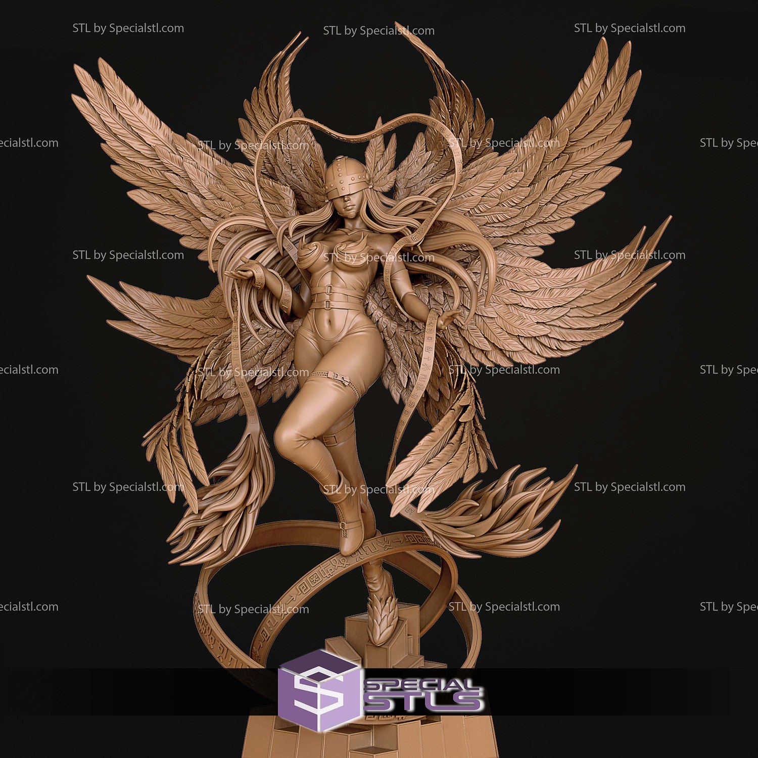 Angewomon Digimon 250mm STL Files 3D Model — view 3