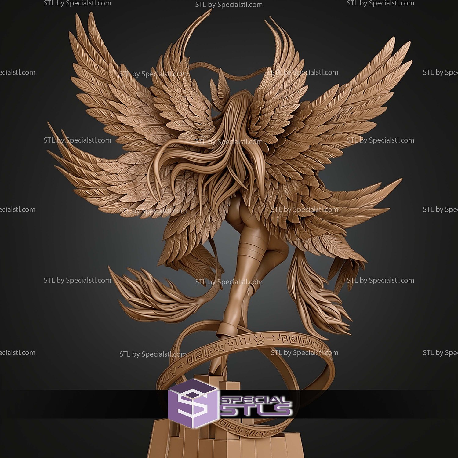 Angewomon Digimon 250mm STL Files 3D Model — view 4