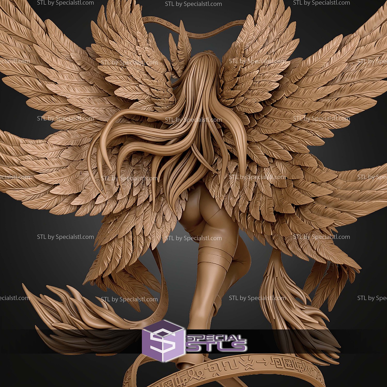 Angewomon Digimon 250mm STL Files 3D Model — view 7
