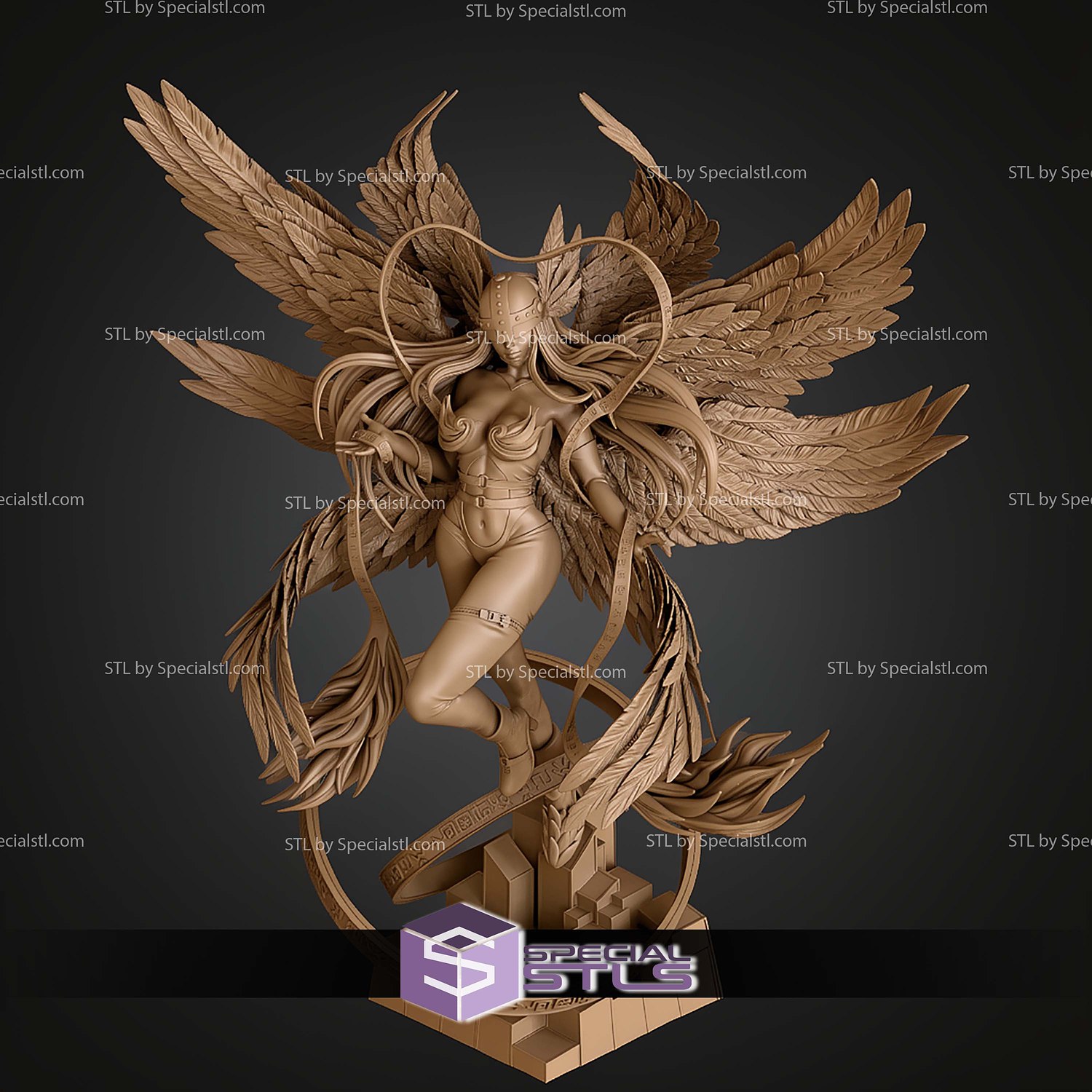 Angewomon Digimon 250mm STL Files 3D Model — view 8