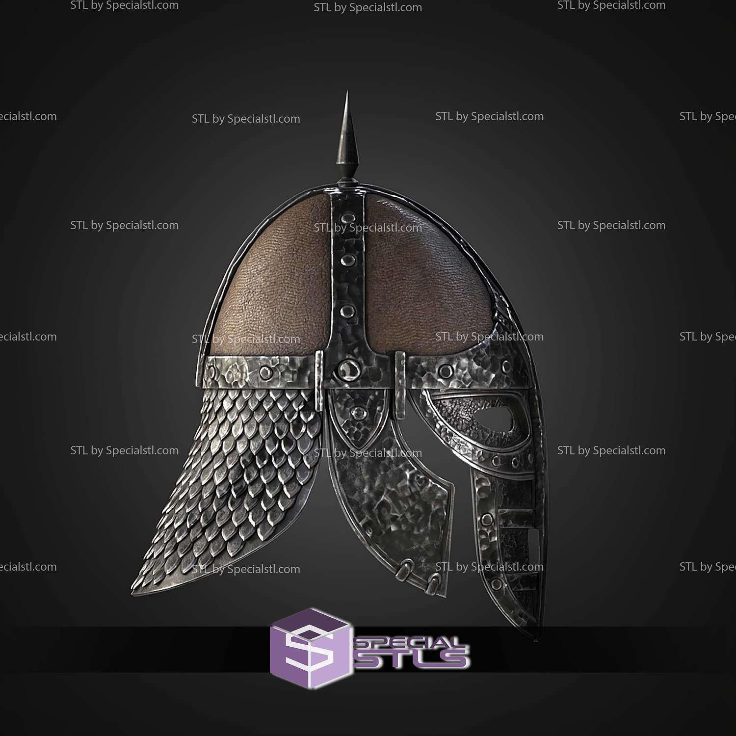 Cosplay STL Files Skyrim Hold Guard Helmet 3D Model — view 4