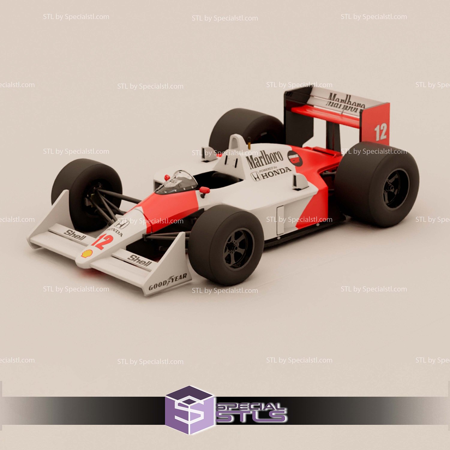 Model Kit Car STL Files Mclaren MP4 3D Model — view 3