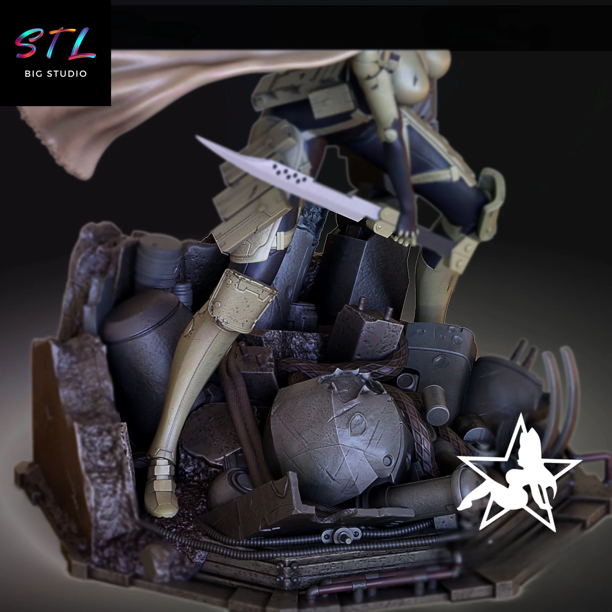 Alita Battle Angel STL | High-Detail 3D Printable Figure Model — view 3