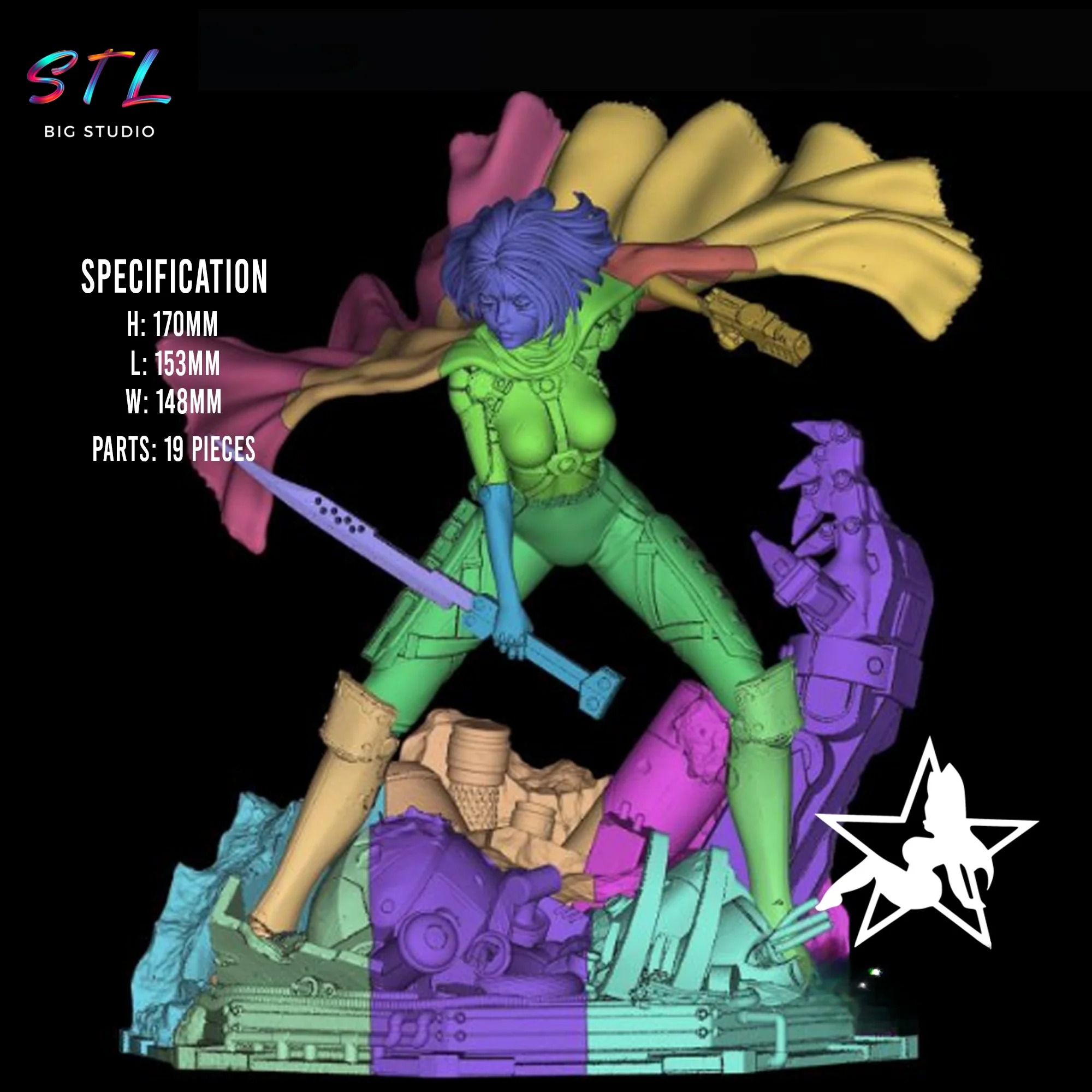 Alita Battle Angel STL | High-Detail 3D Printable Figure Model — view 5