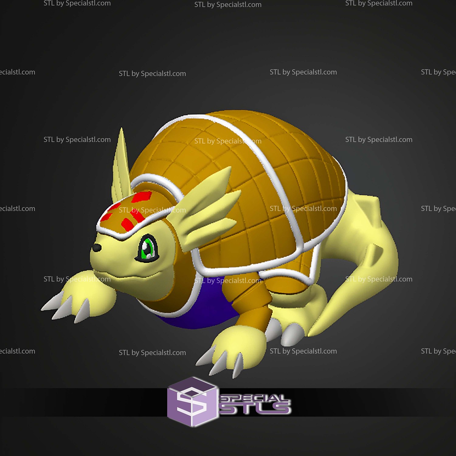 Super Basic STL Armadillomon Digimon 3D Model — view 2