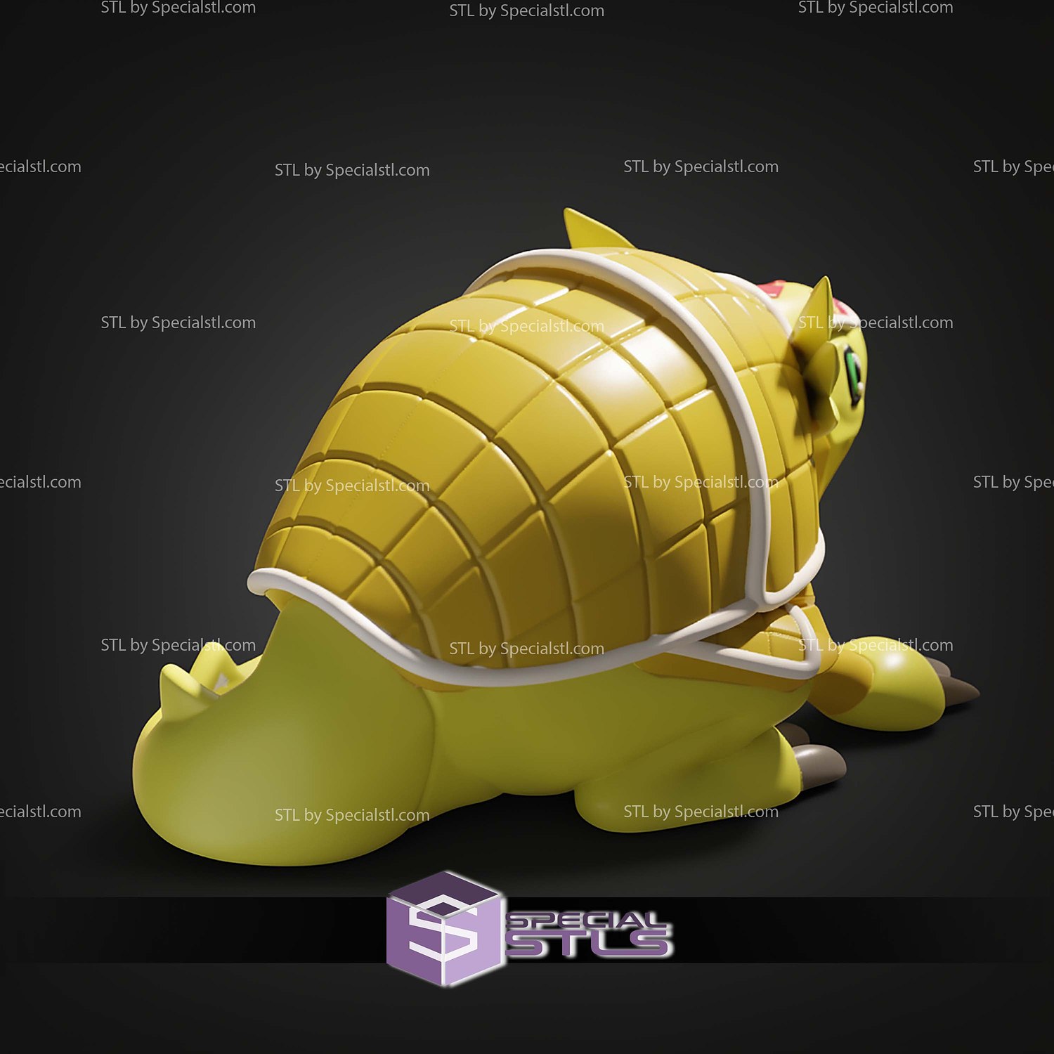Super Basic STL Armadillomon Digimon 3D Model — view 3