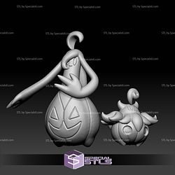 Pokemon STL Collection Pumpkaboo Gourgeist 3D Model