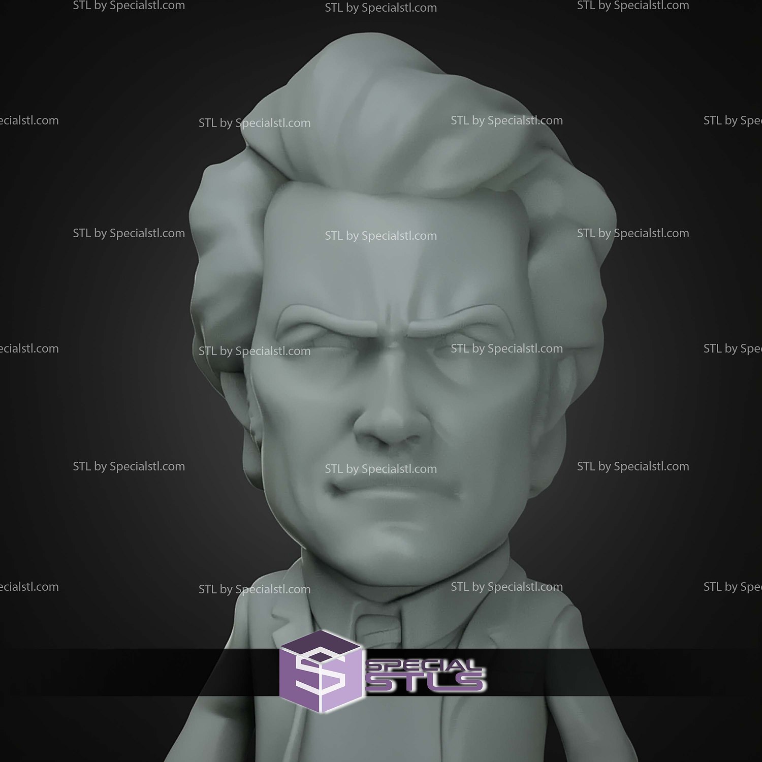 Chibi STL Collection Dirty Harry 3D Model — view 3