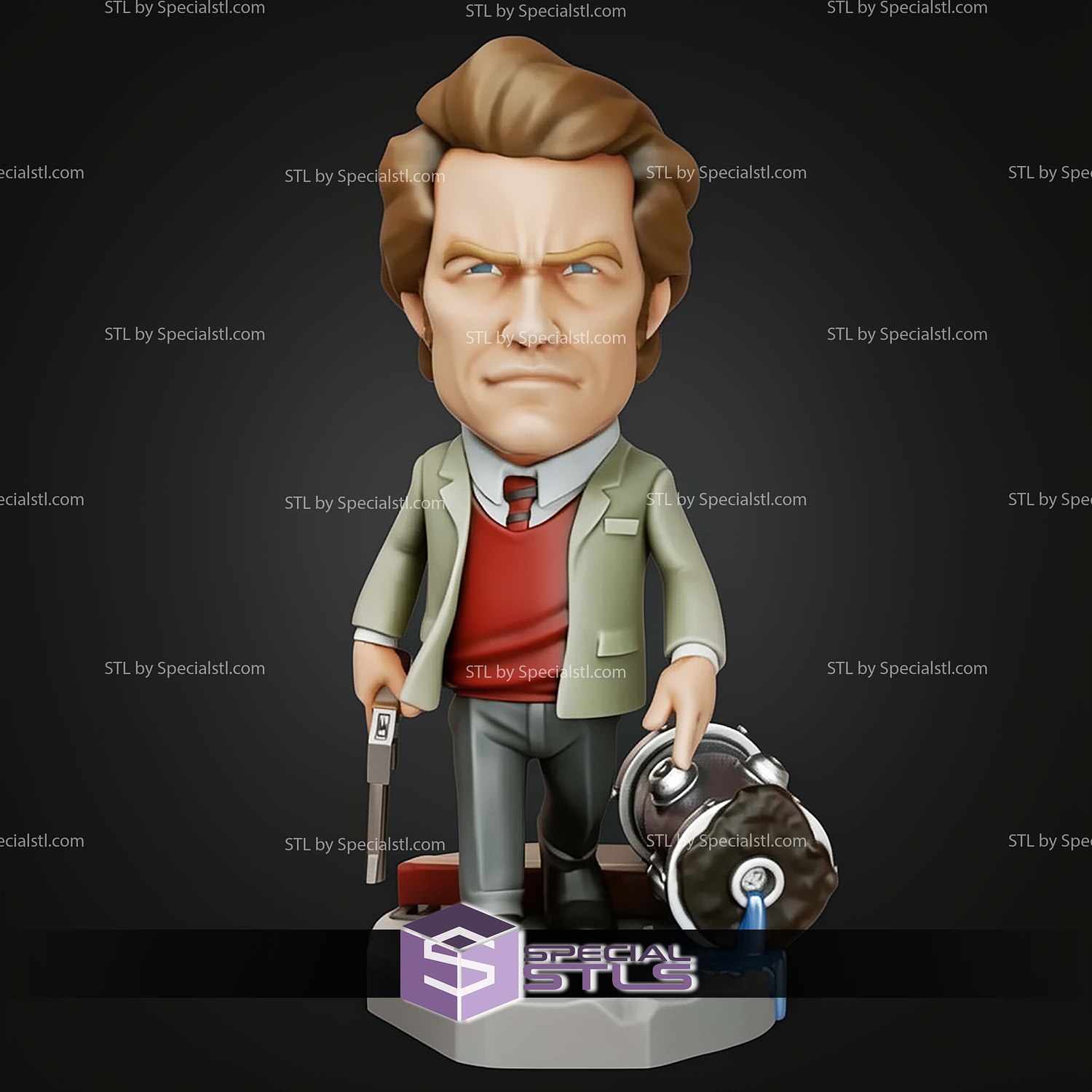 Chibi STL Collection Dirty Harry 3D Model — view 5