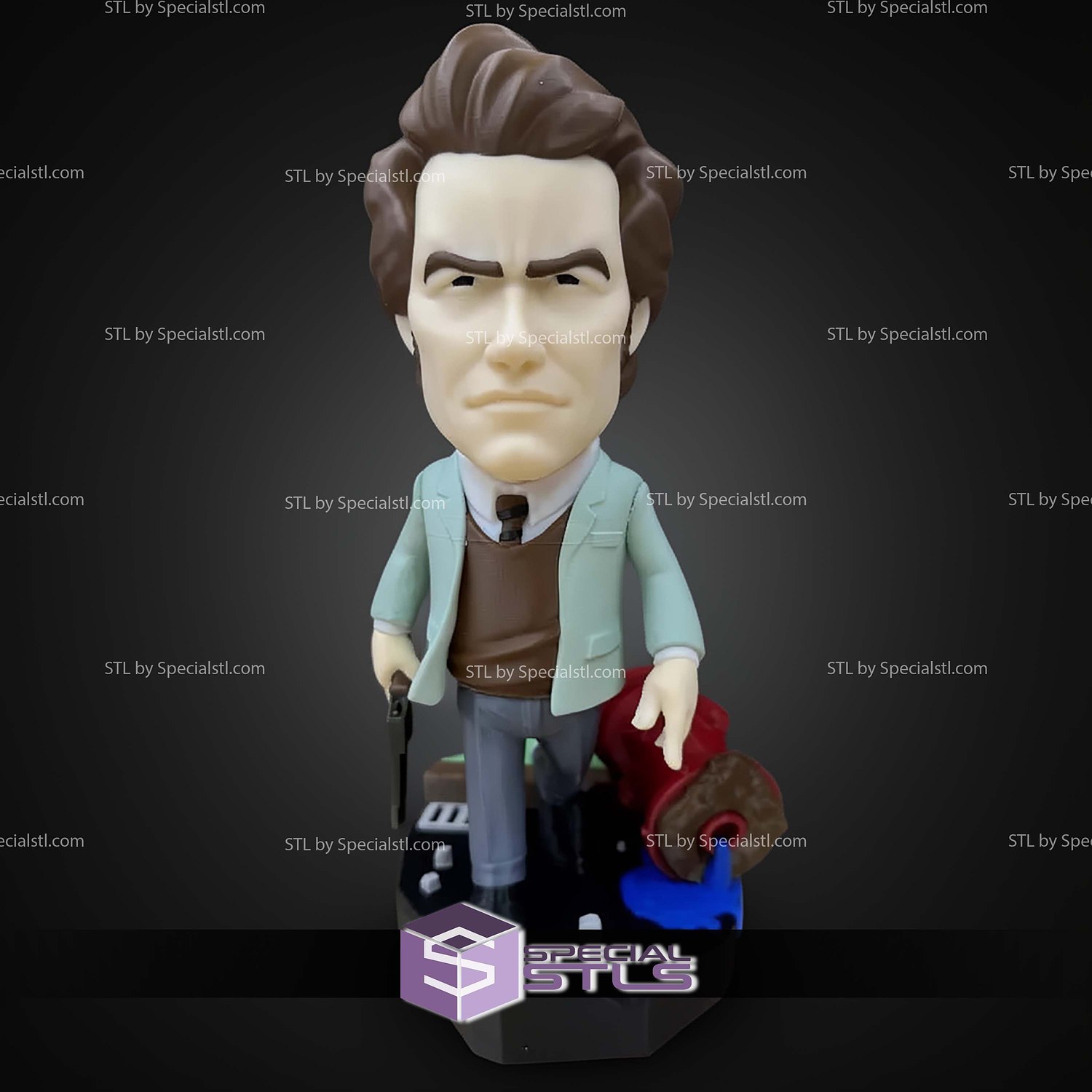 Chibi STL Collection Dirty Harry 3D Model — view 6