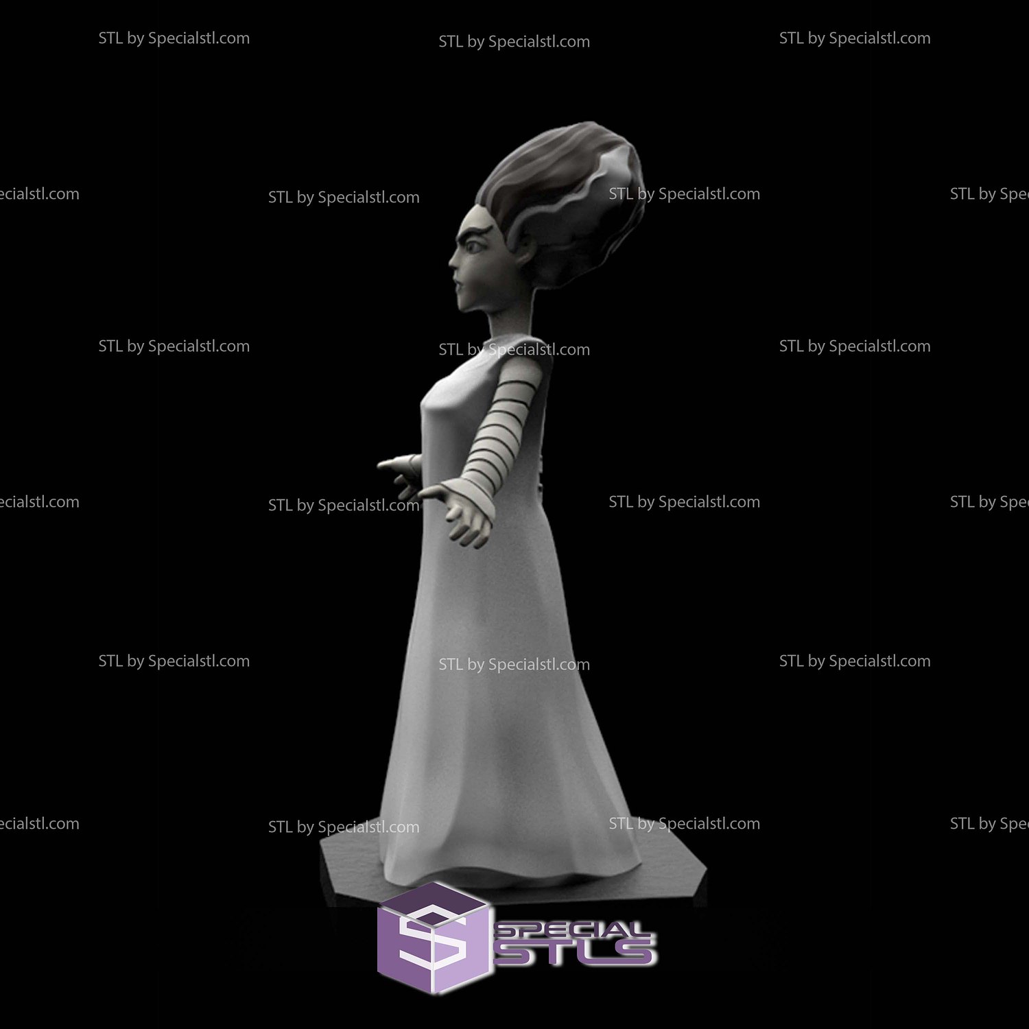 Disney Infinity Style STL Collection - Bride of Frankenstein 3D Model — view 2