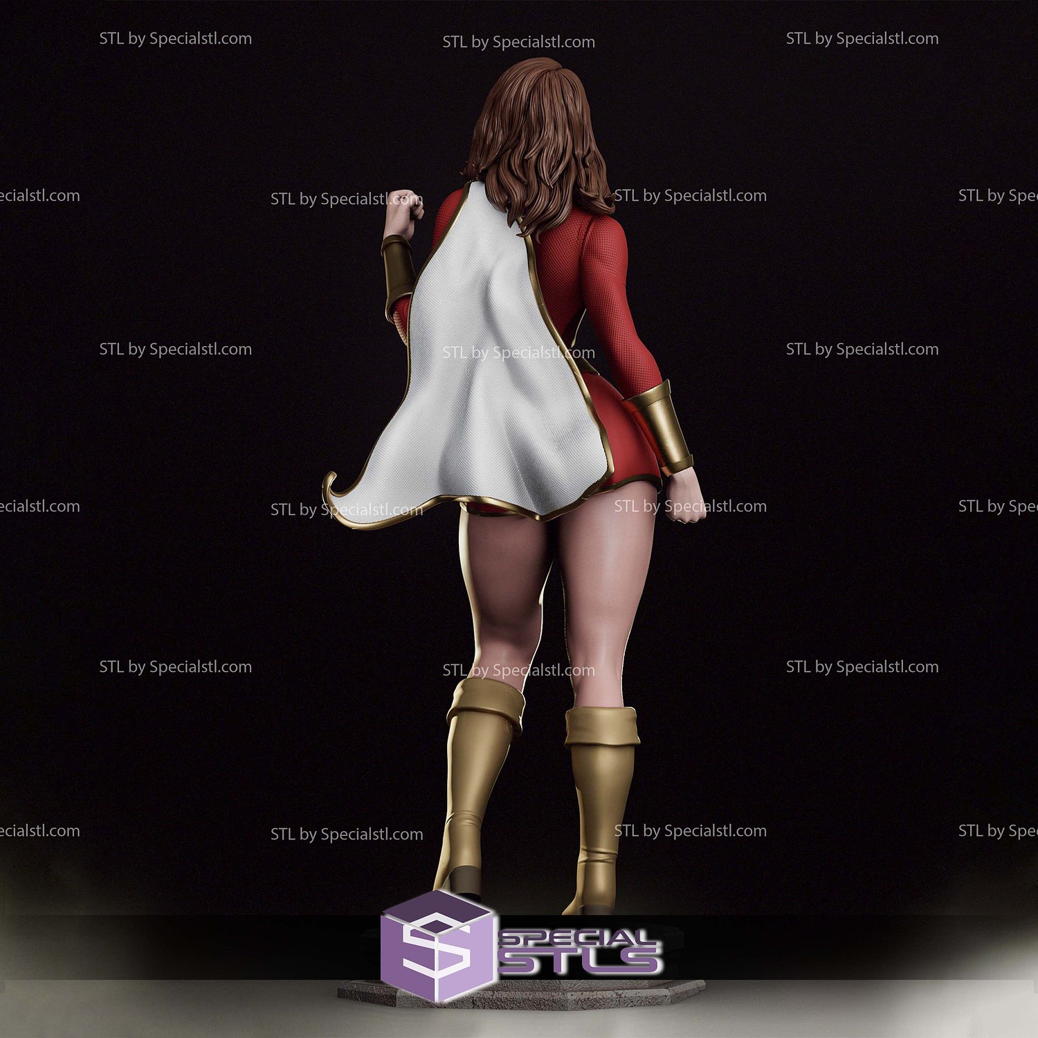 Mary Marvel Power Pose Sculptures 3D Printing STL Model — view 5