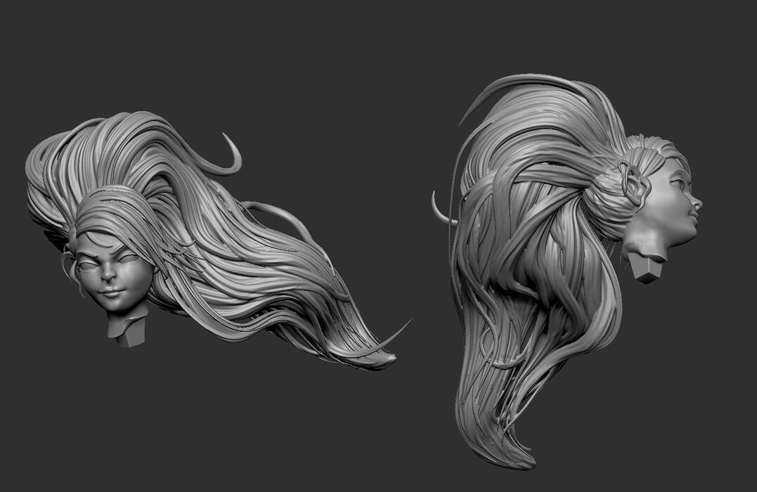 Female Archer Character 3D STL Model — view 2