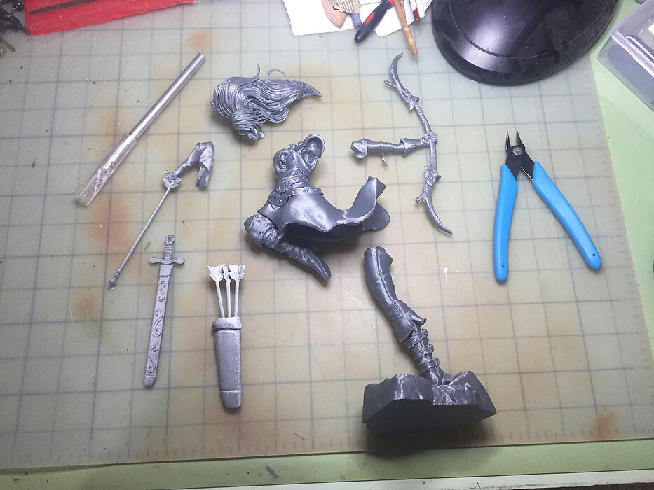 Female Archer Character 3D STL Model — view 3