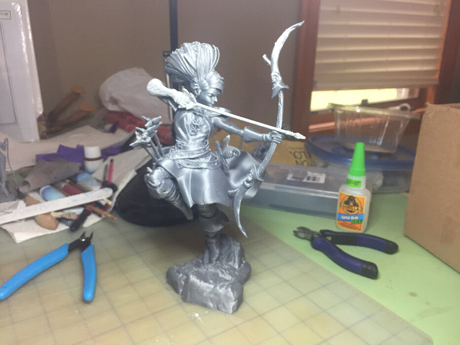 Female Archer Character 3D STL Model — view 5