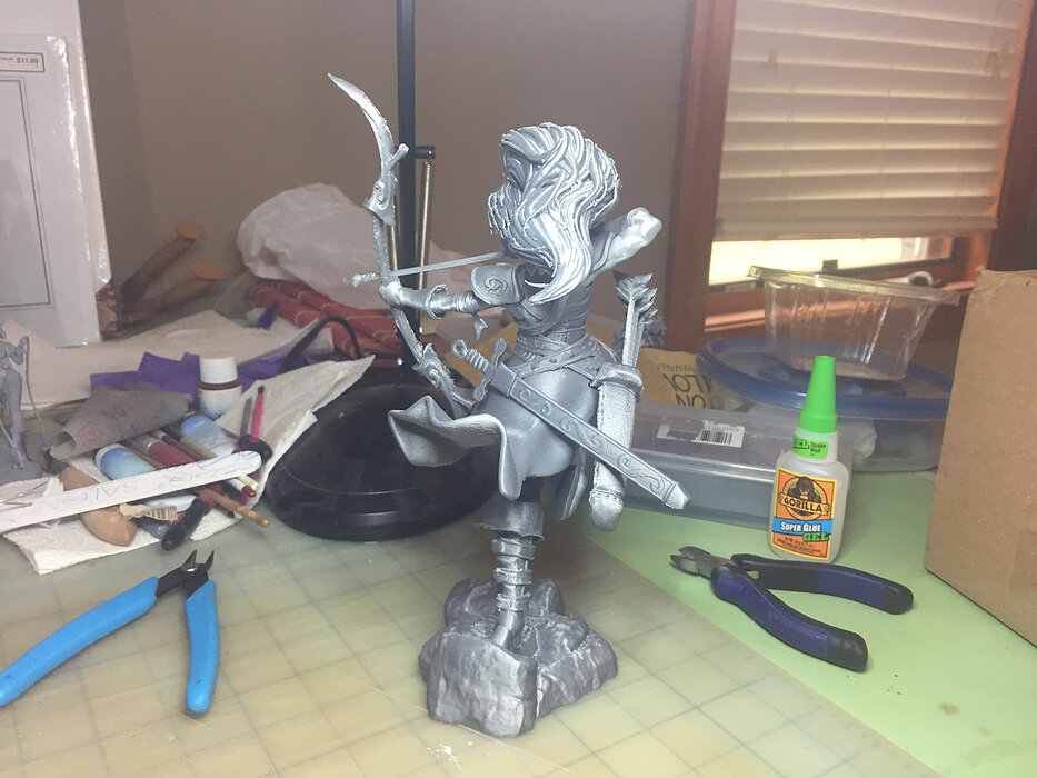 Female Archer Character 3D STL Model — view 6