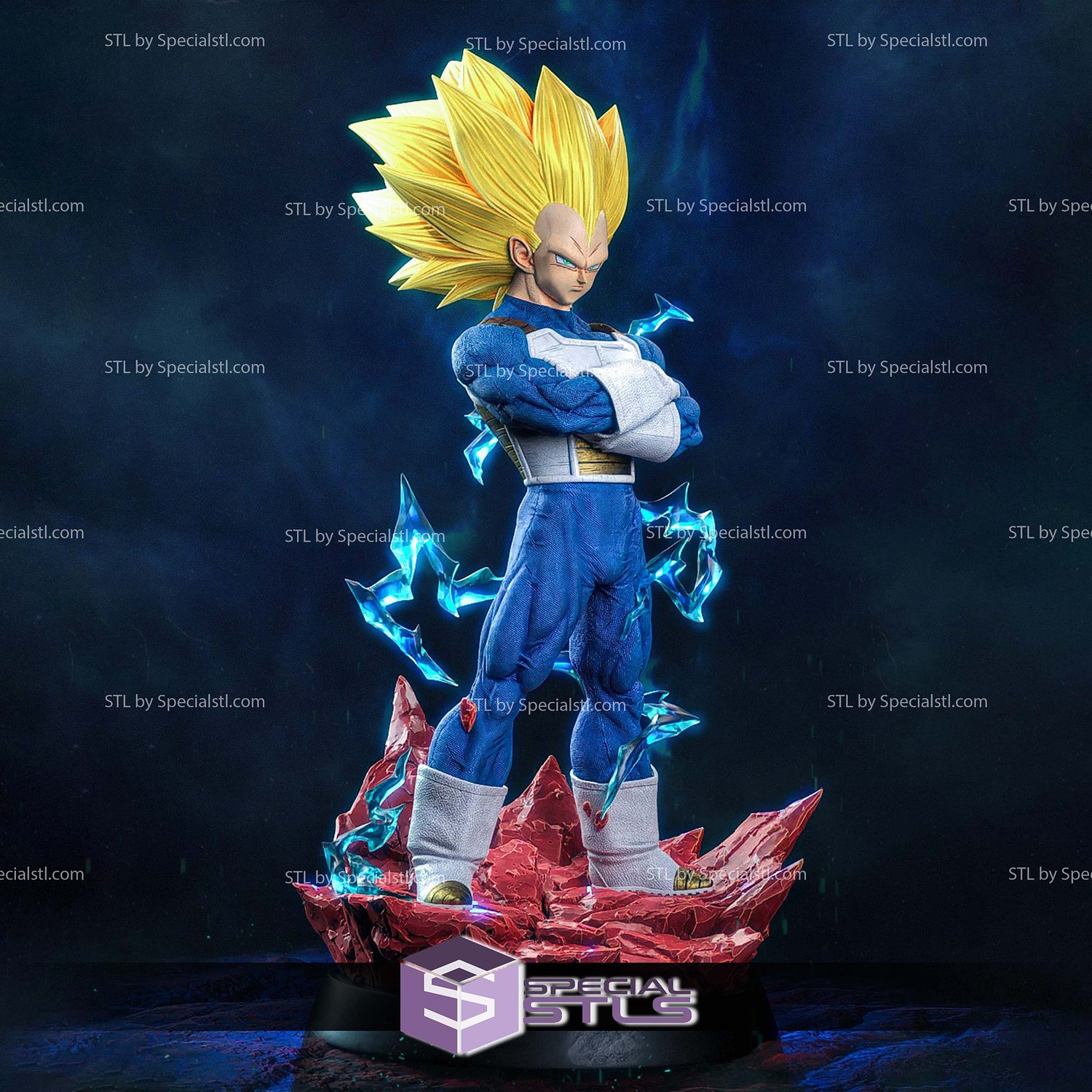 Vegeta SSJ3 Lighting STL Files 3D Model — view 2