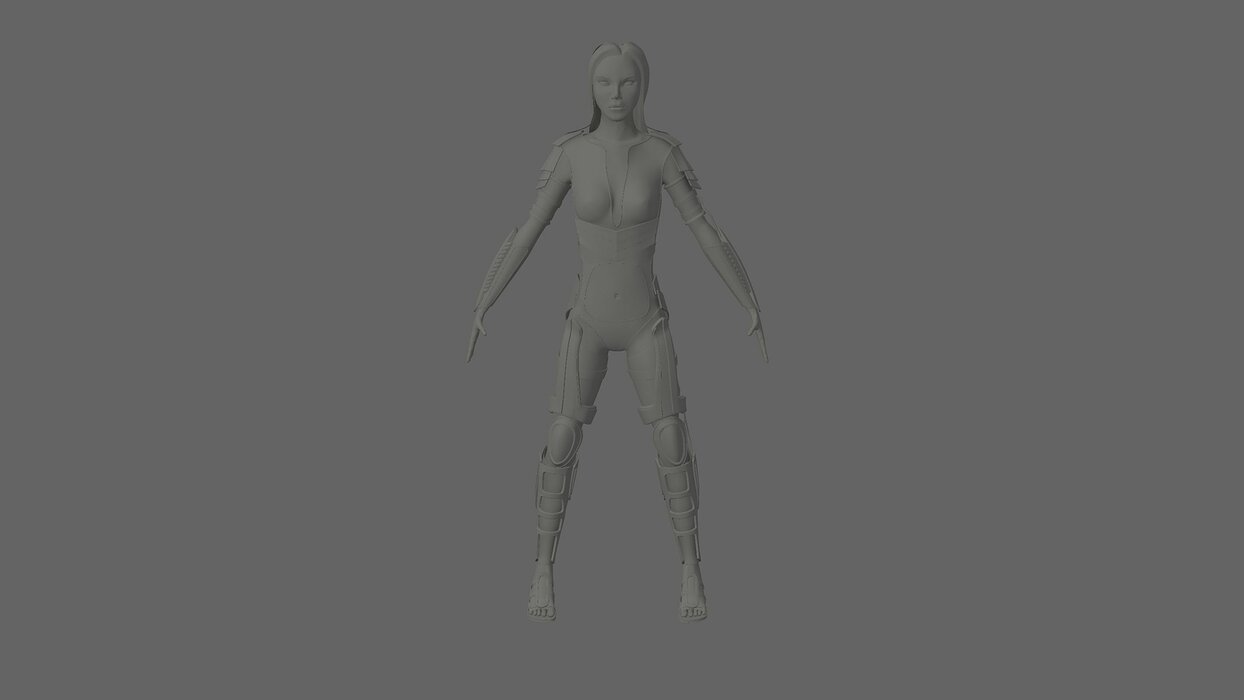 character female figure 3D Model — view 2