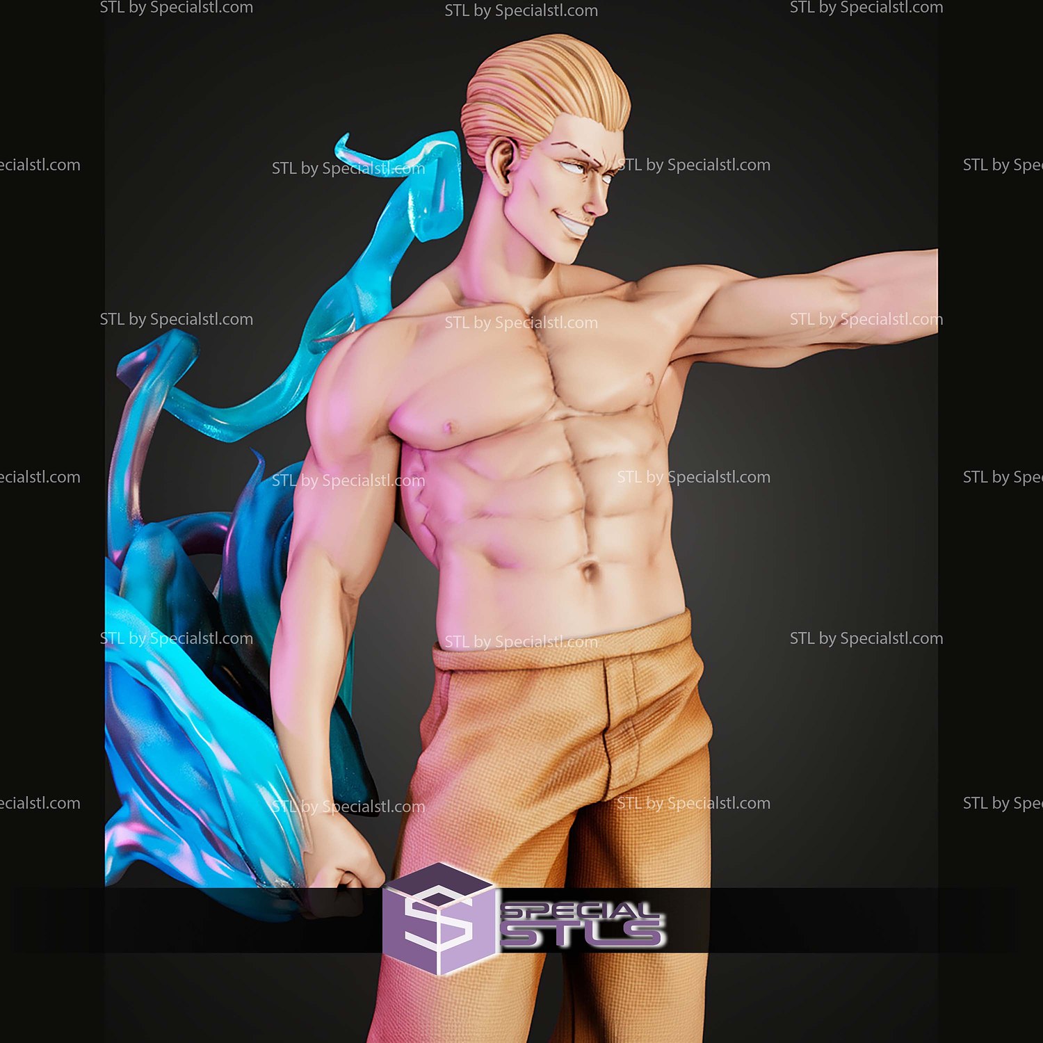 Kinji Hakari Jujutsu Kaisen 300mm STL Files 3D Model — view 4