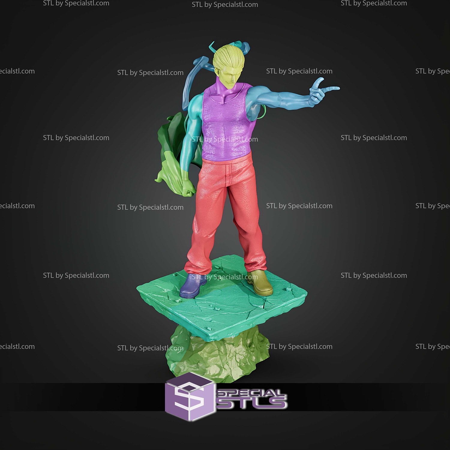 Kinji Hakari Jujutsu Kaisen 300mm STL Files 3D Model — view 7