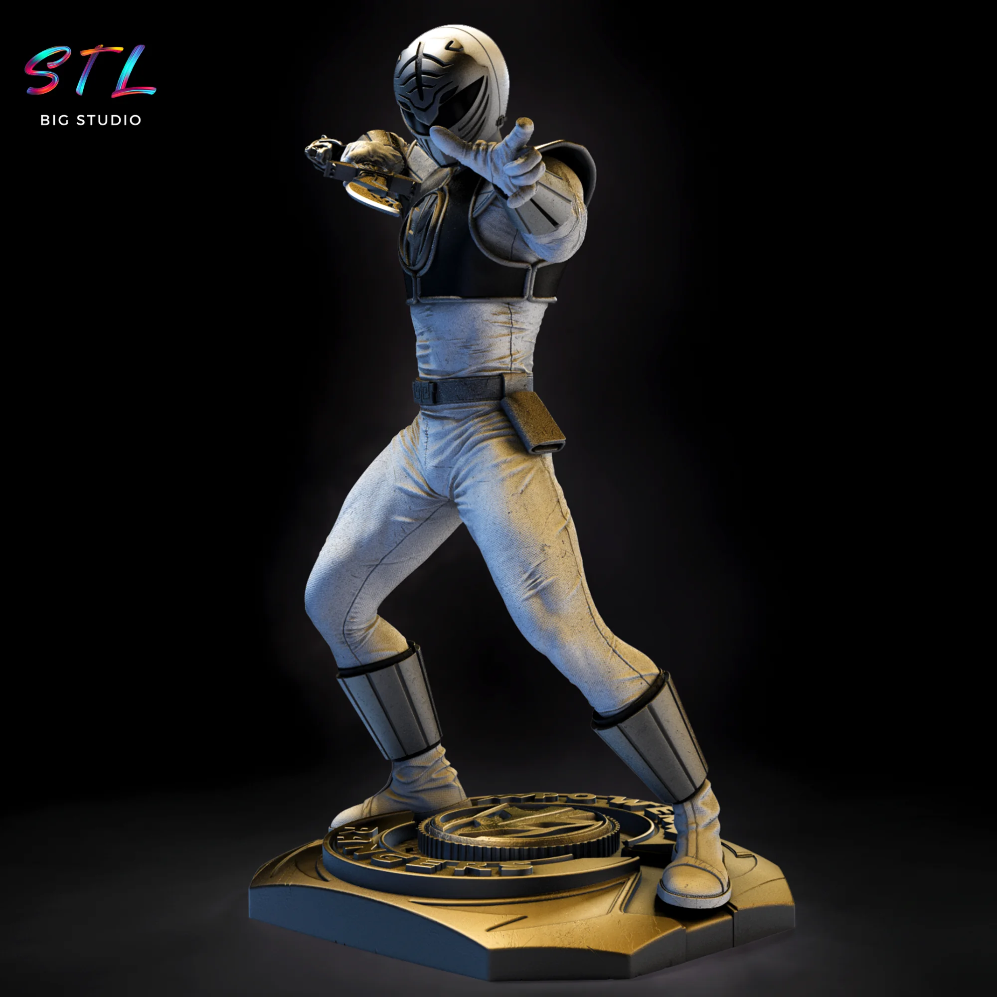 White Power Ranger STL | 3D Printable Model Model — view 2