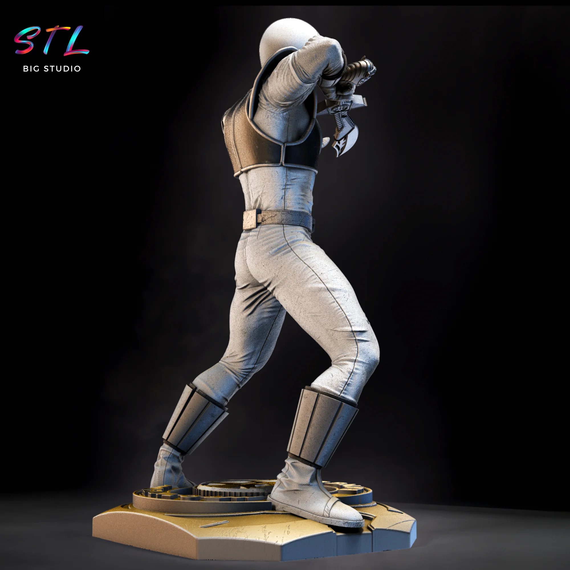 White Power Ranger STL | 3D Printable Model Model — view 4