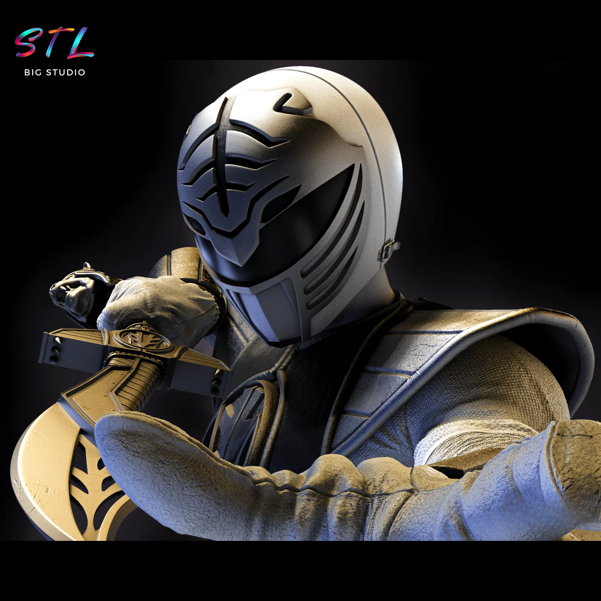 White Power Ranger STL | 3D Printable Model Model — view 5