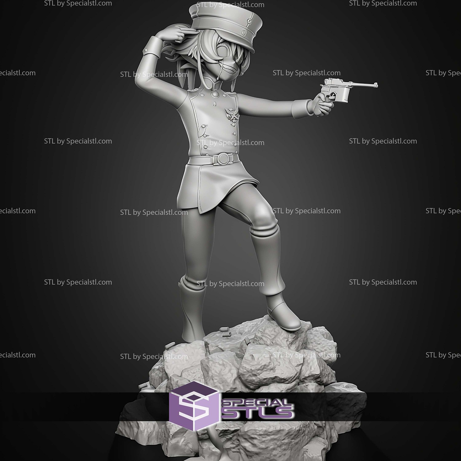 Tanya Degurechaff 200mm STL Files 3D Model — view 3