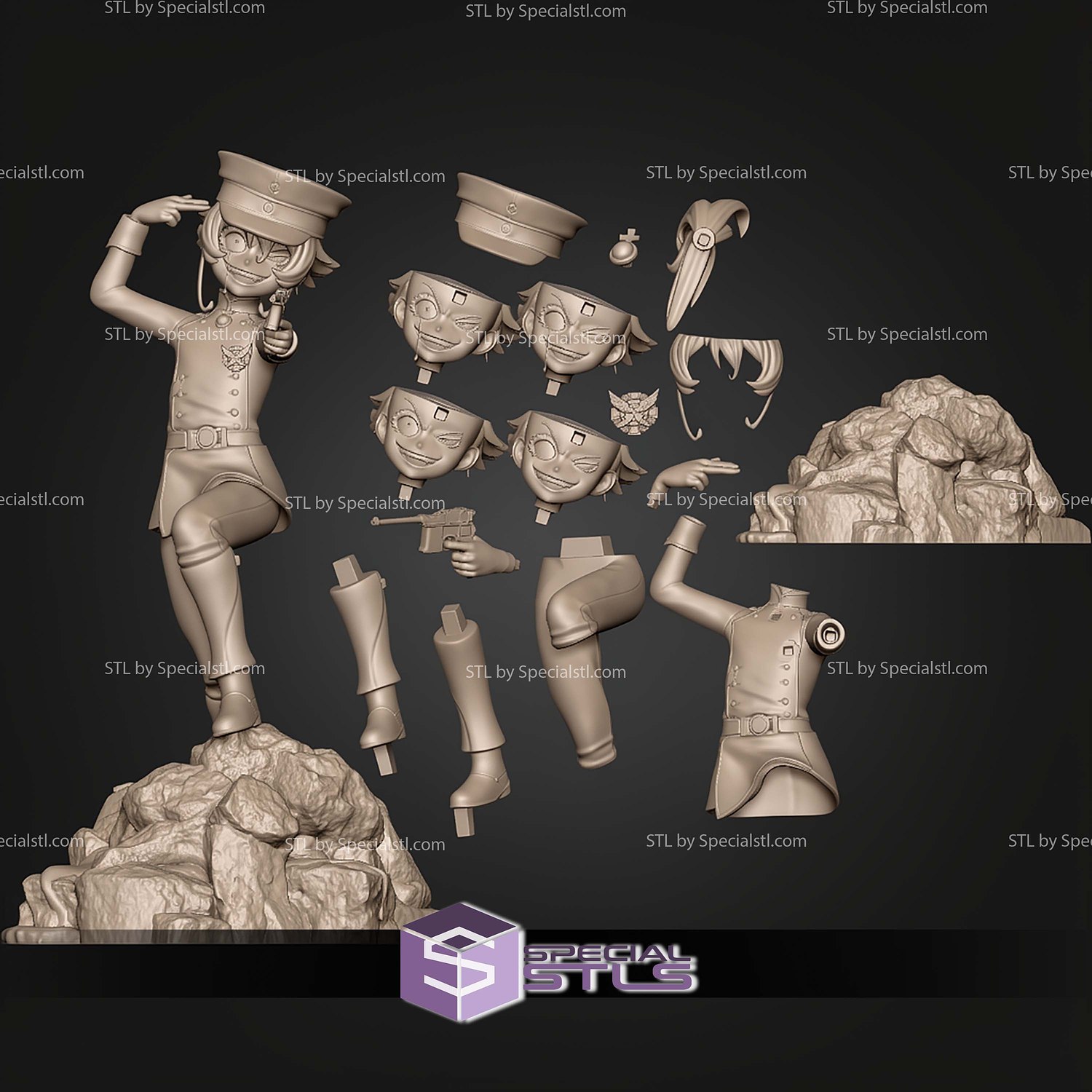 Tanya Degurechaff 200mm STL Files 3D Model — view 5