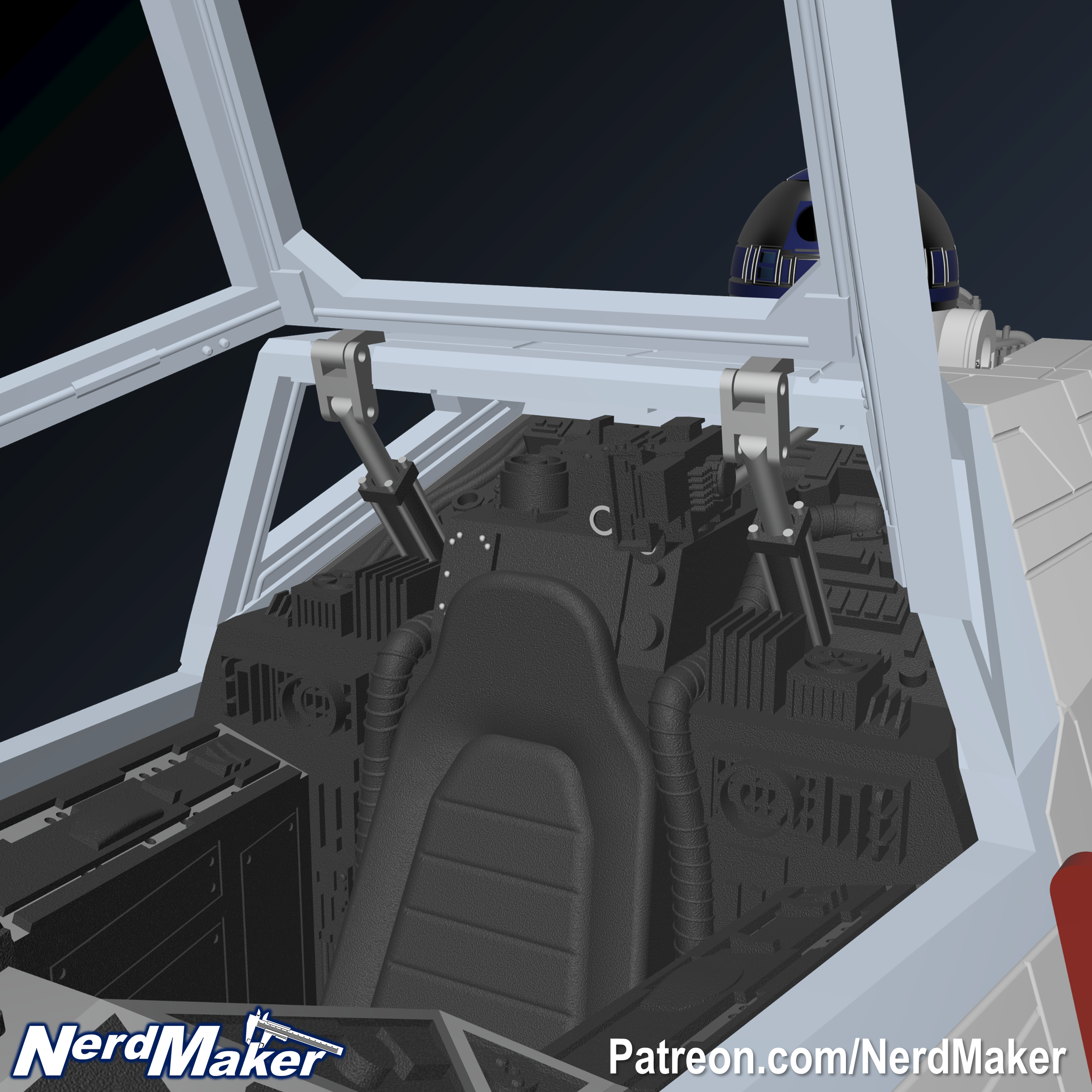 Model-X Cockpit Diorama 1/12 3D STL Model