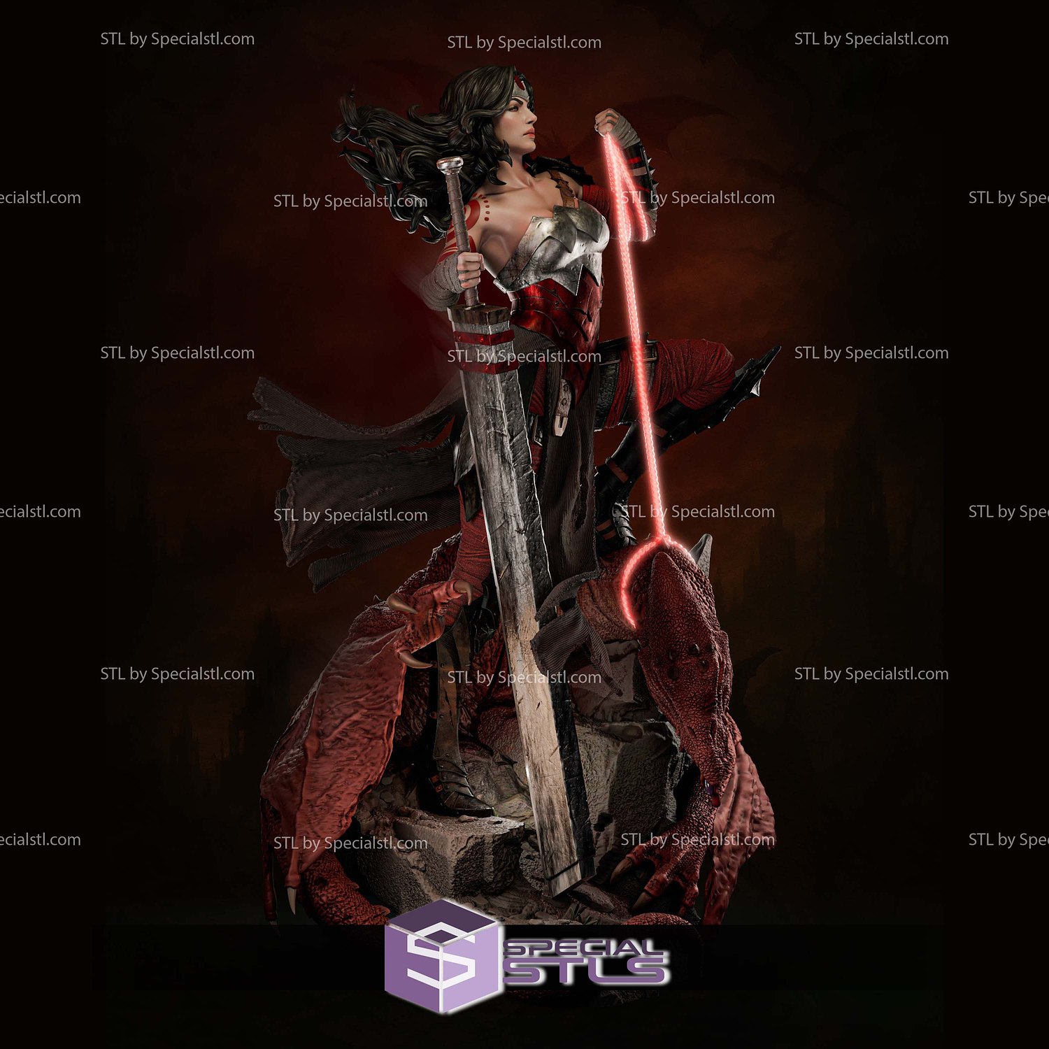 Absolute Wonder Woman 3D Printer Files STL Model — view 3
