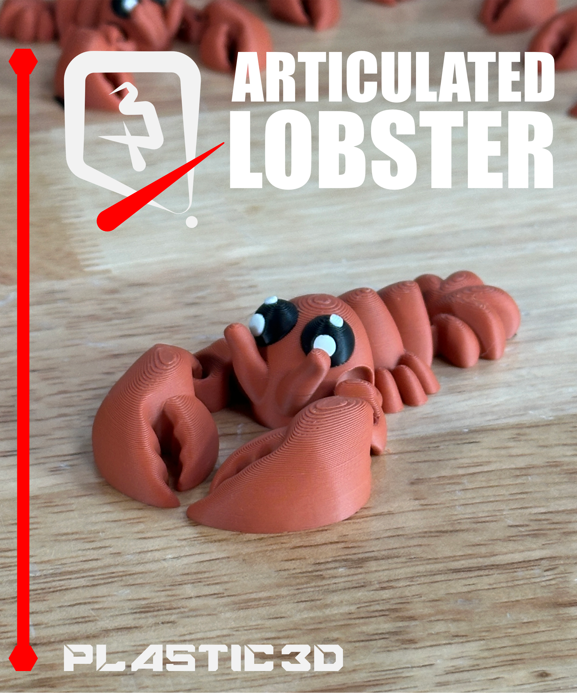 Articulated Lobster — The Crimson Crusader 3D STL Model — view 2