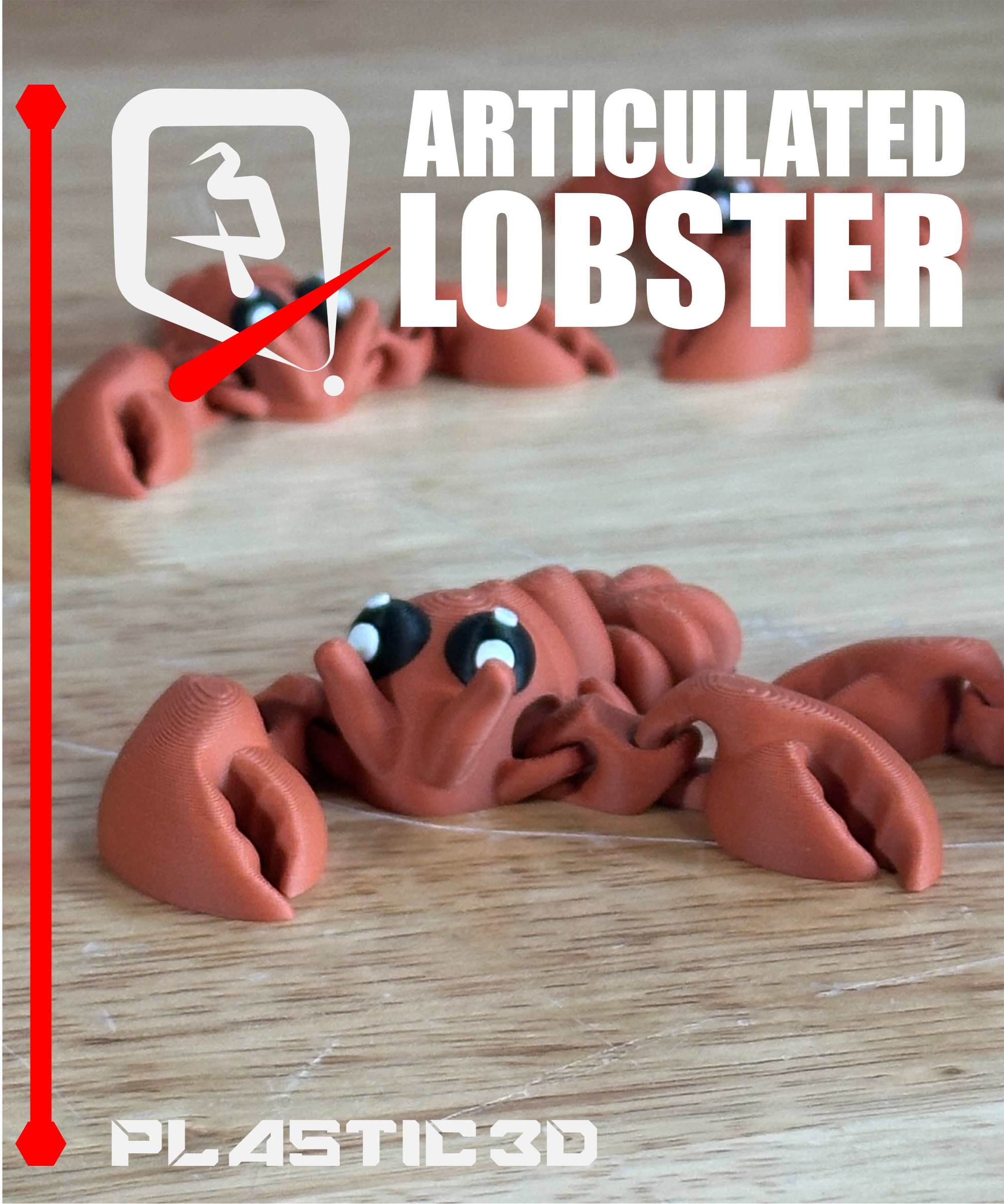 Articulated Lobster — The Crimson Crusader 3D STL Model — view 4
