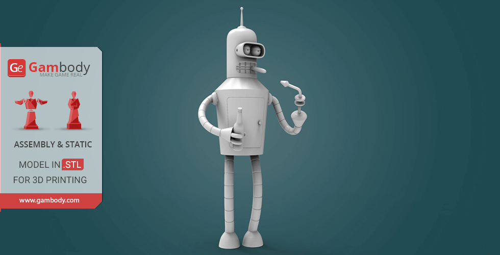 Futurama Bender 3D Printing Model | Assembly STL Model