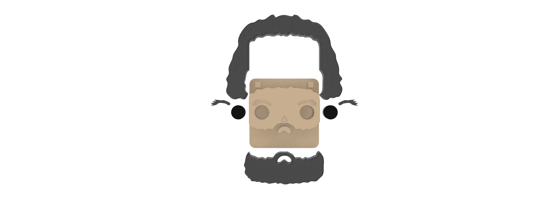 Blokkheadz Hagrid - Magnet, Ornament & Regular Collectible 3D STL Model — view 2