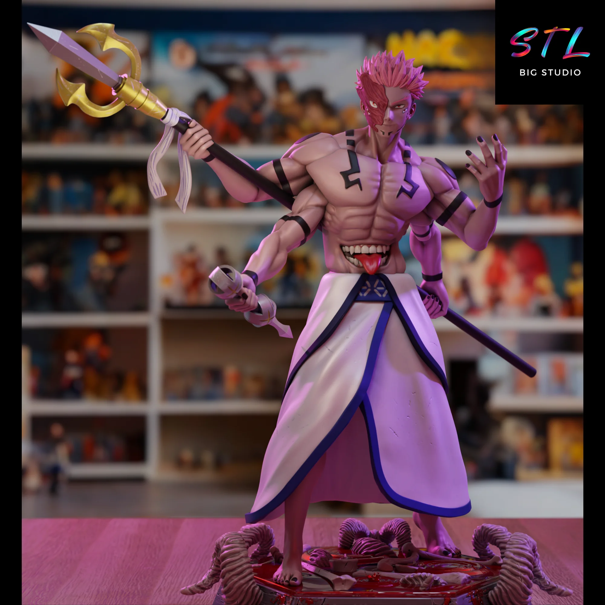 Ryomen Sukuna STL | 3D Printable Figure | Jujutsu Kaisen Model