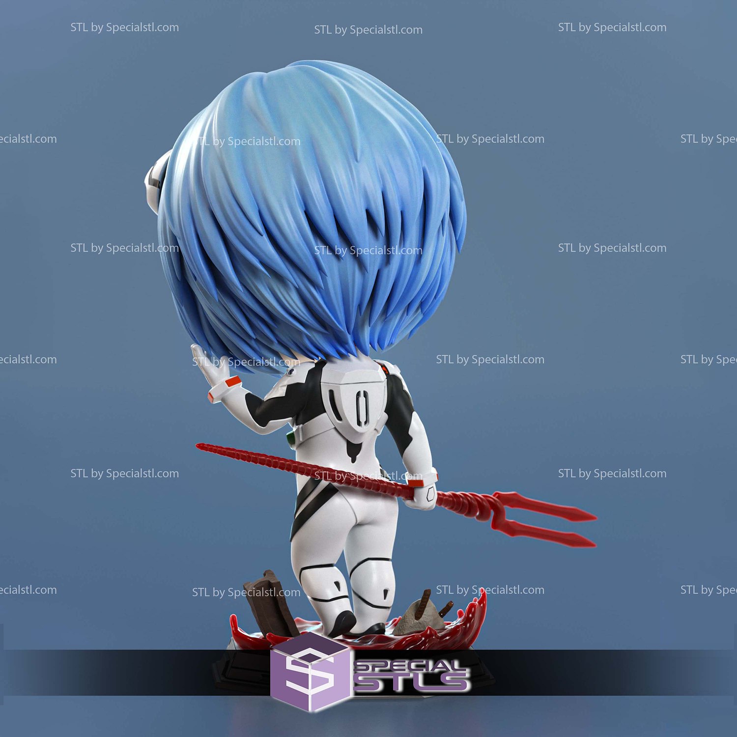 Rei Ayanami Evangelion Chibi 3D Printer Files STL Model — view 3