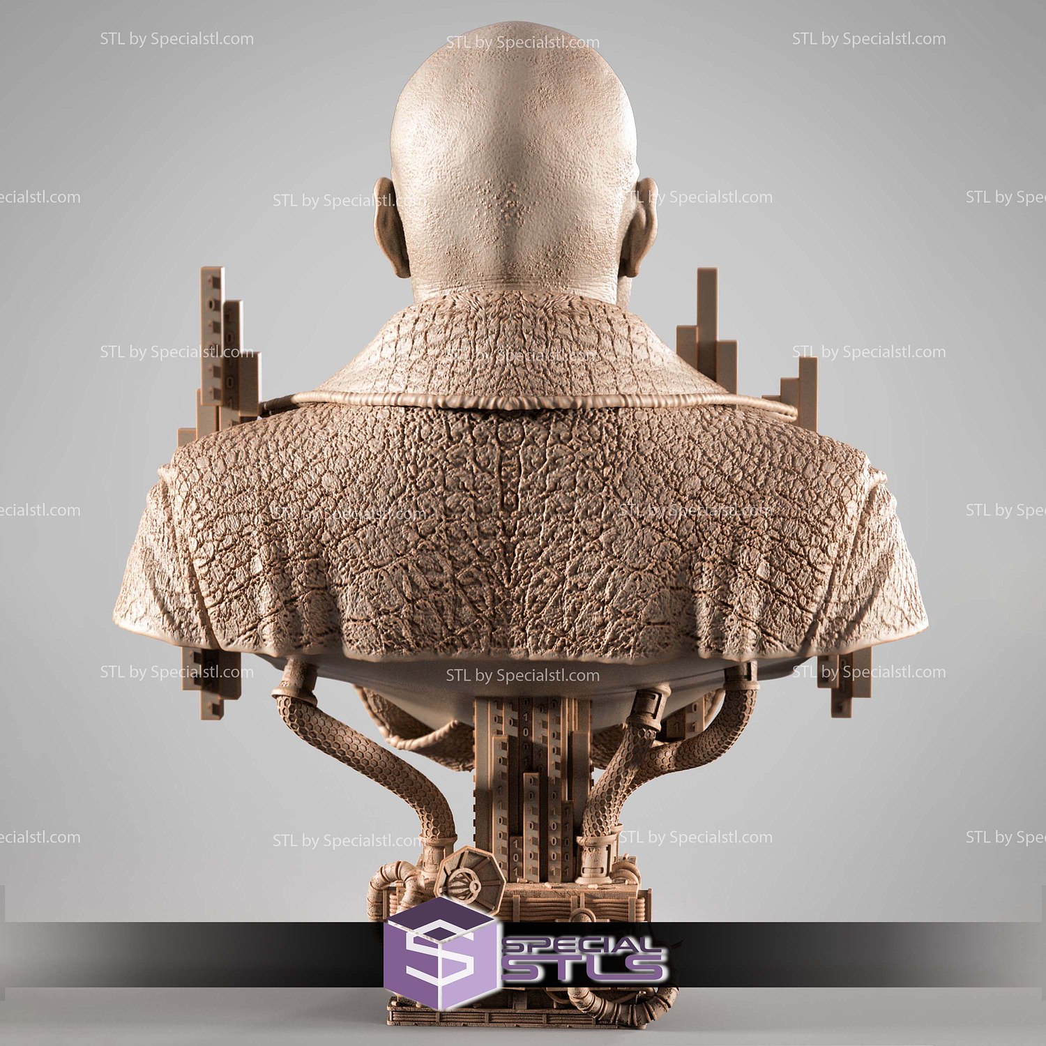 Morpheus Matrix Portrait Bust STL Files 3D Model — view 2