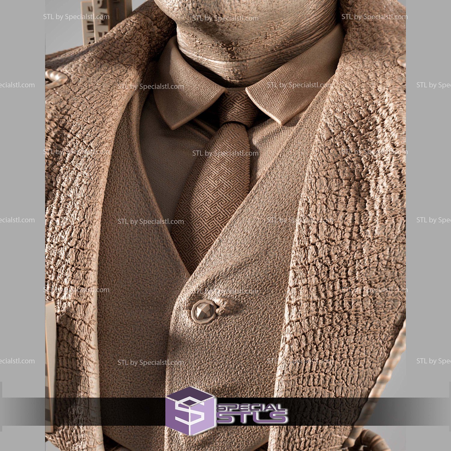 Morpheus Matrix Portrait Bust STL Files 3D Model — view 6